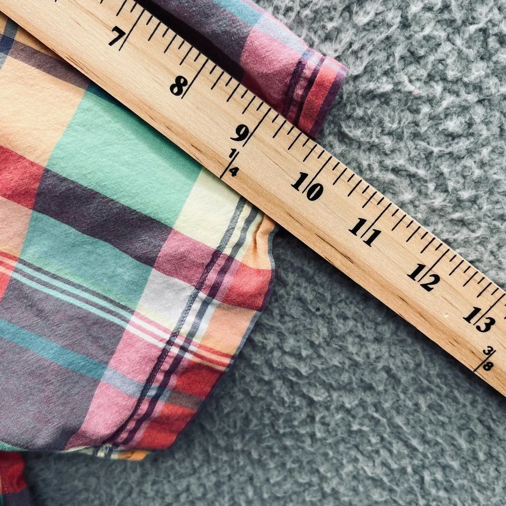 Ralph Lauren Mens Madras Plaid Shirt XL Multicolor Coastal Retro Preppy Heritage